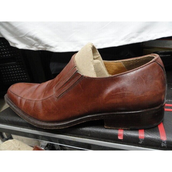 Perugia Italian Brown Slip On Soft Leather Casual Dress Shoes Men\'s Size 10 main image 4